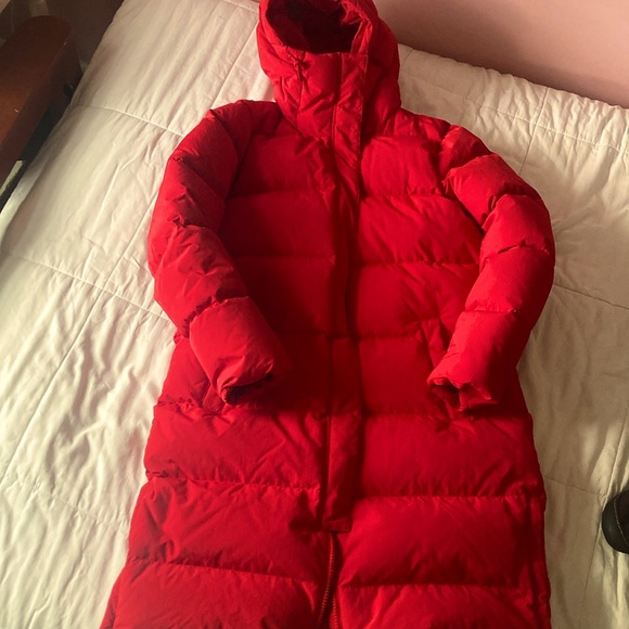 Duluth Red Women's Ruffer Puffer Arctic Down Long Coat large - Picture 1 of 6